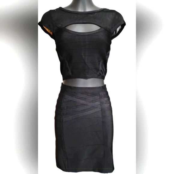 bebe | 2 Piece Bodycon Black Skirt Set - Picture 5 of 15